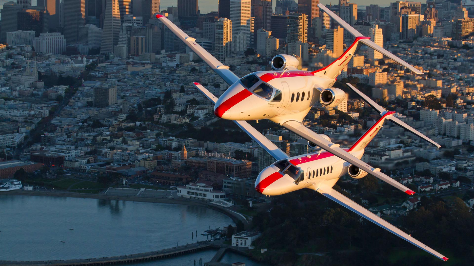 Two Planes Flying over San Francisco